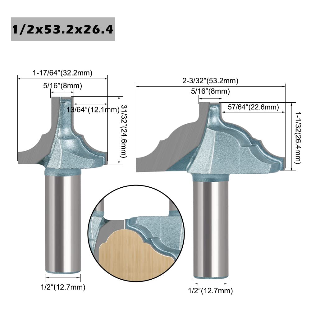 1pc 8mm 12mm 12.7mm Shank pełnowęglikowy frez trzpieniowy CNC do obróbki drewna przycinania narzędzie(12.7mm shank)