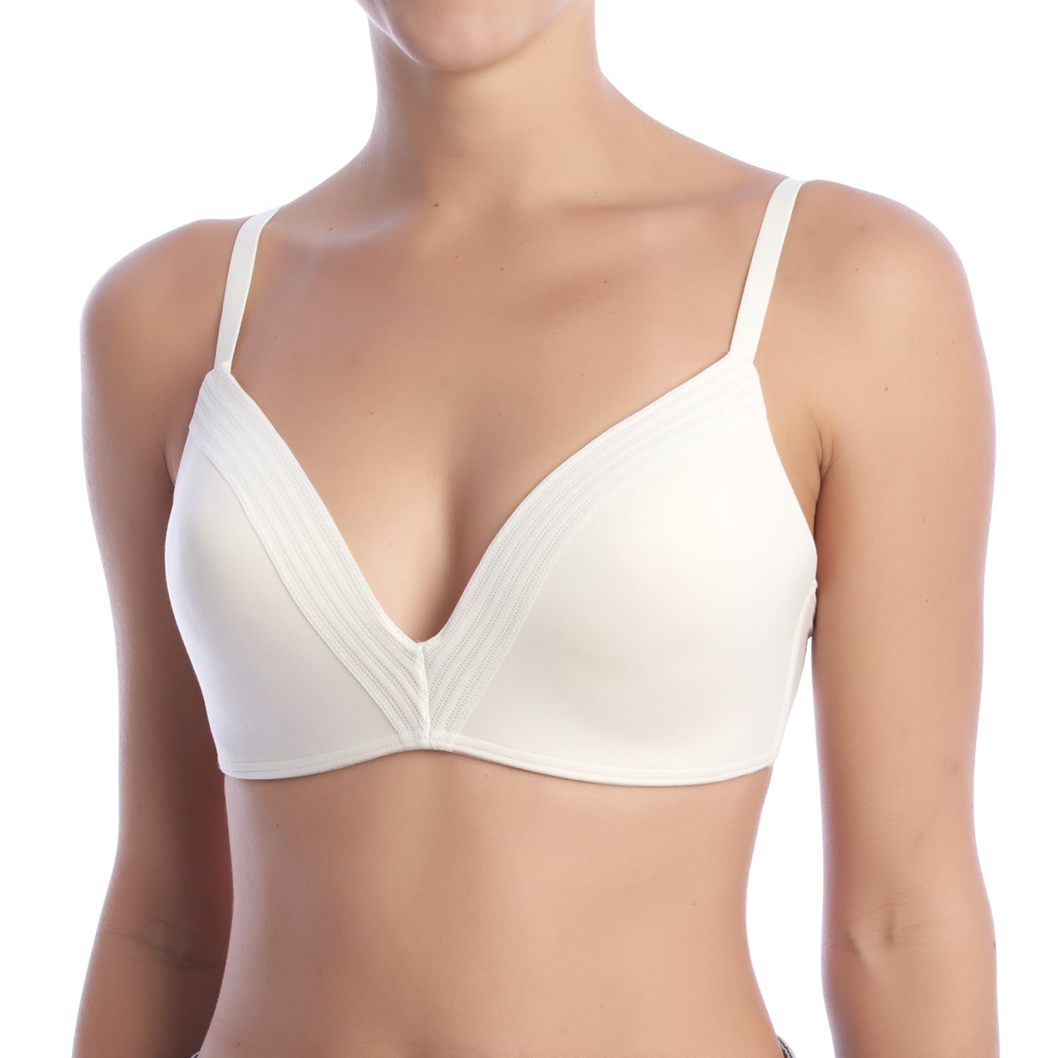 Sloggi Women's Wow Embrace Pu Wireless Bra, White (White Light Combination M015), B (Manufacturer Size: Small)