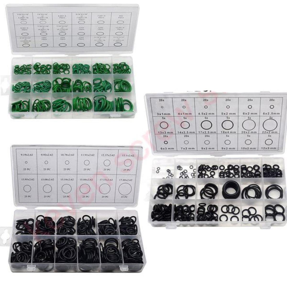 225 pièces 270 pièces 300 pièces joint torique rondelle en caoutchouc joints assortiment noir joints toriques ensemble rondelles en nitrile pour joint de voiture-chaque taille 1 pièces