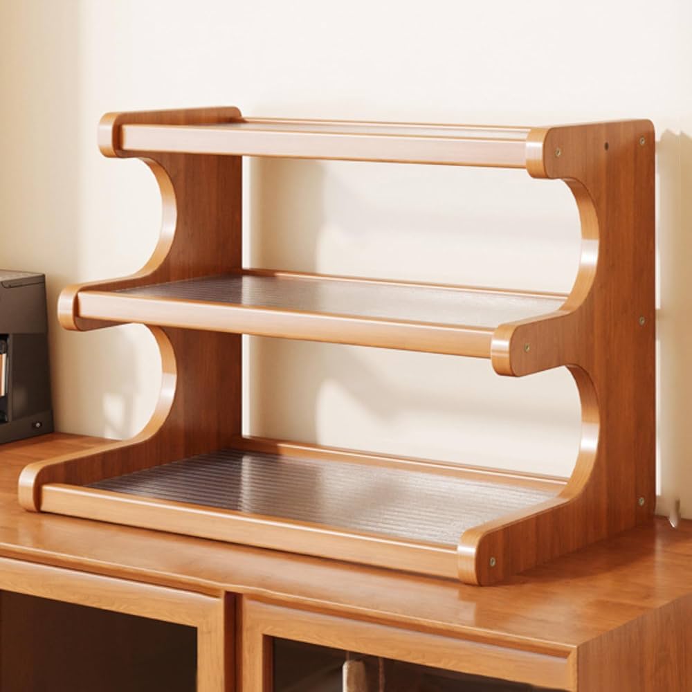Amazon｜Acnivko卓上ラック 卓上収納 2段 3段 デスク上置 天然の竹材