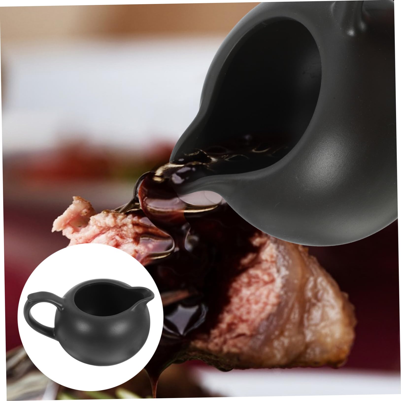 PRETYZOOM Jarra Diseño Único y Fácil de Usar de Cerámica Negra para Servir Leche y Jarabe Adecuado para Cafeterías y Decoración del Hogar Moderna