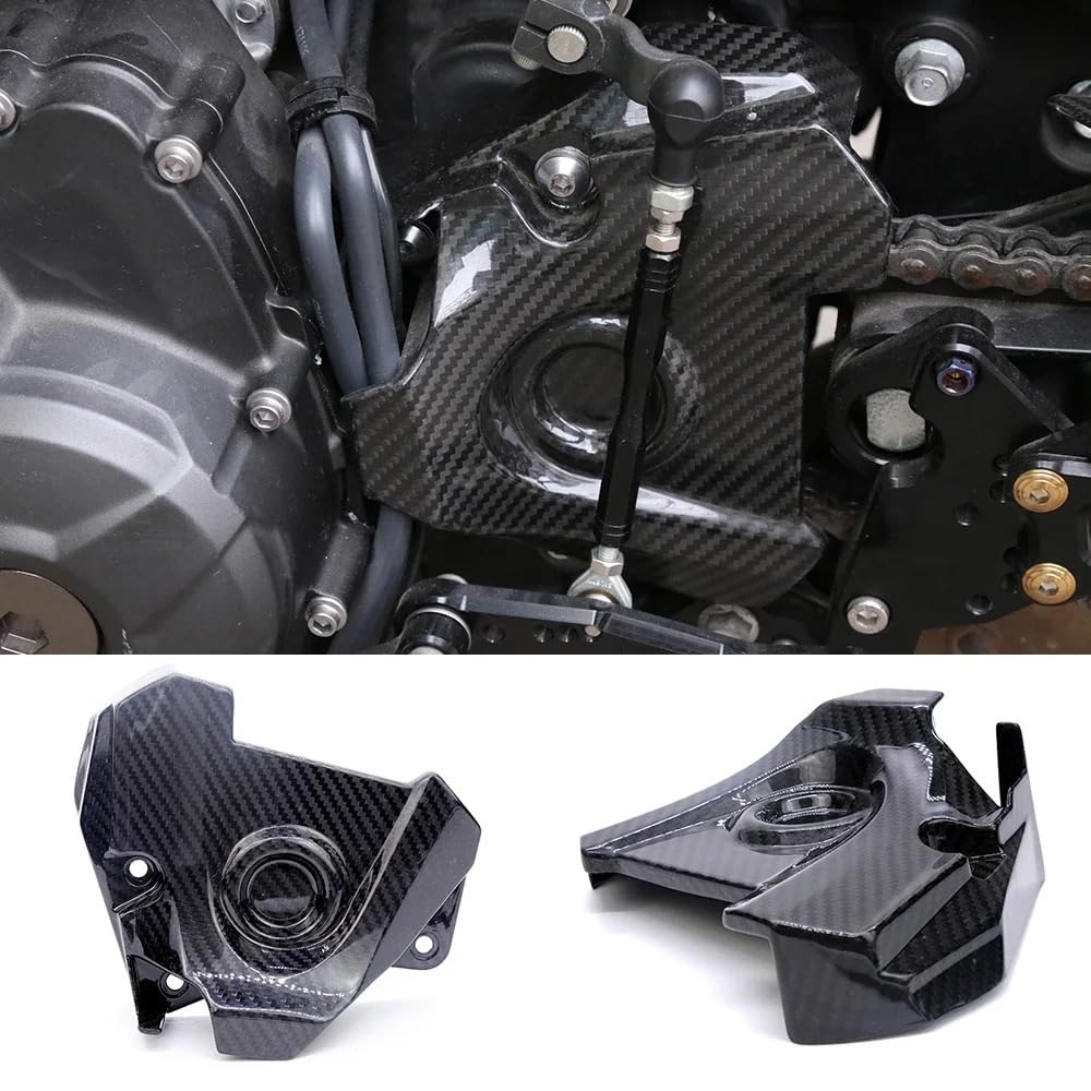 Moto Pignone Protezione Copertura della cassa frizione a catena in fibra di carbonio adatta per Yamaha MT09 MT-09 MT 09 FZ09 Tracer FJ09 2014-2020