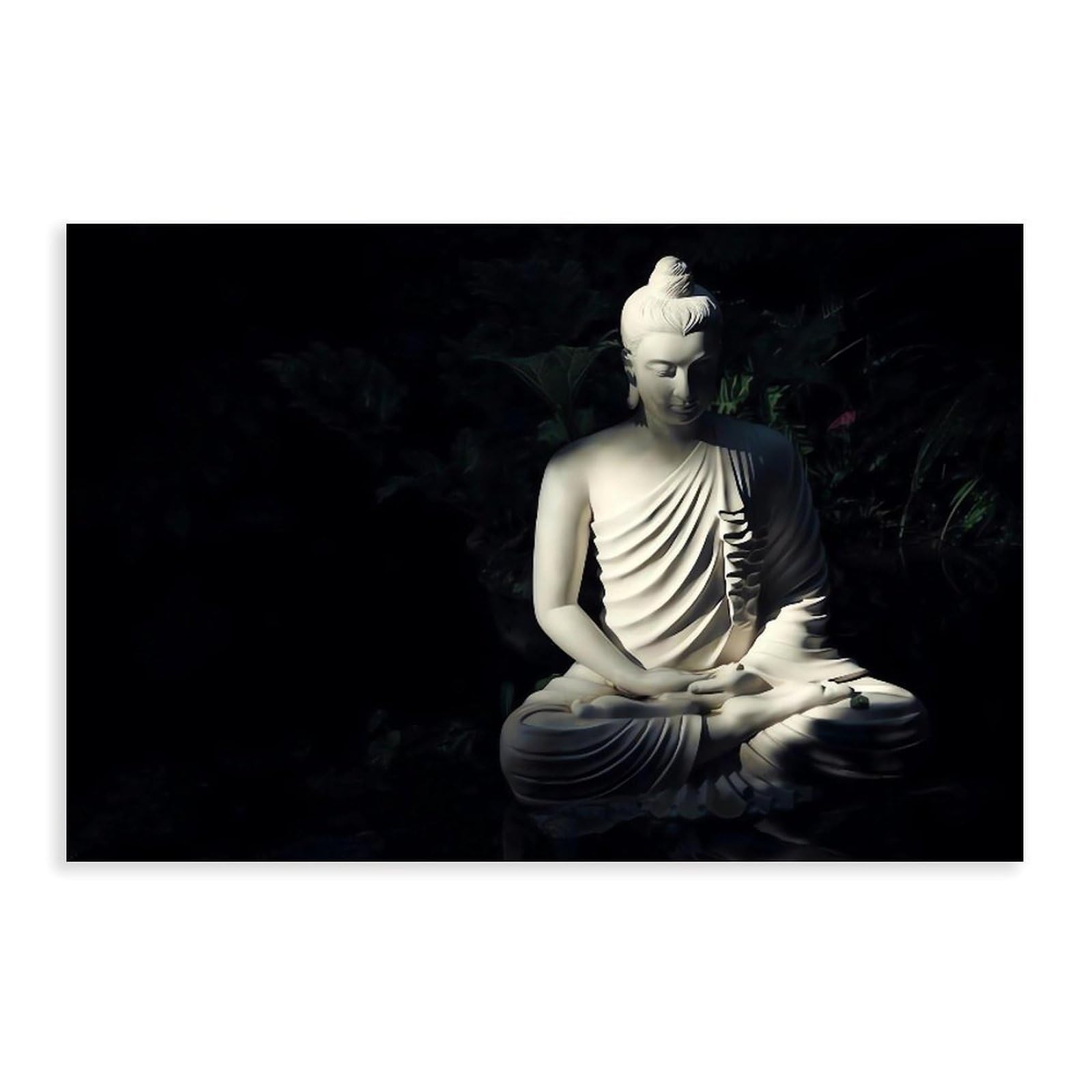 Qnvjqkdsi Unframe Bouddha Art Canvas Poster Bedroom Decor Landscape Office Room Decor Gift 24" L X 36" W