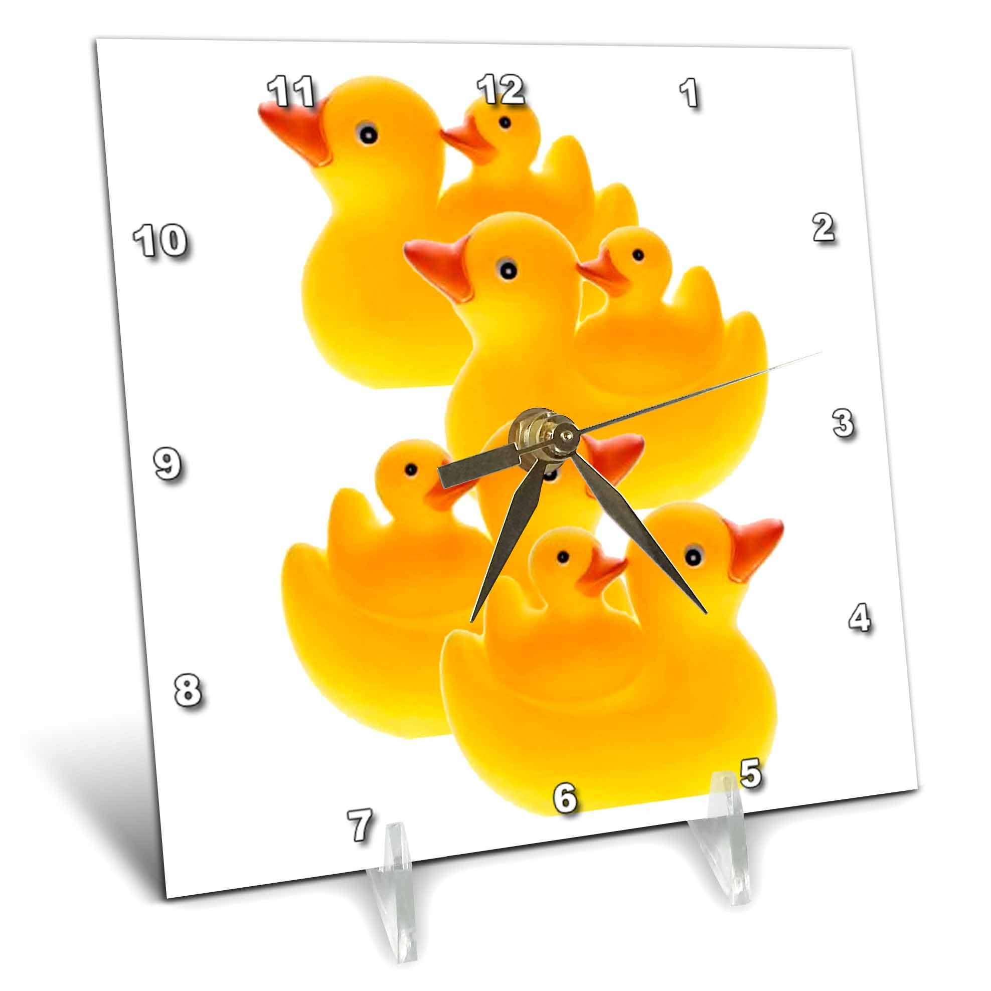 3dRose - Rubber Duck - Rubber Ducks - Desk Clocks (dc-821-1)