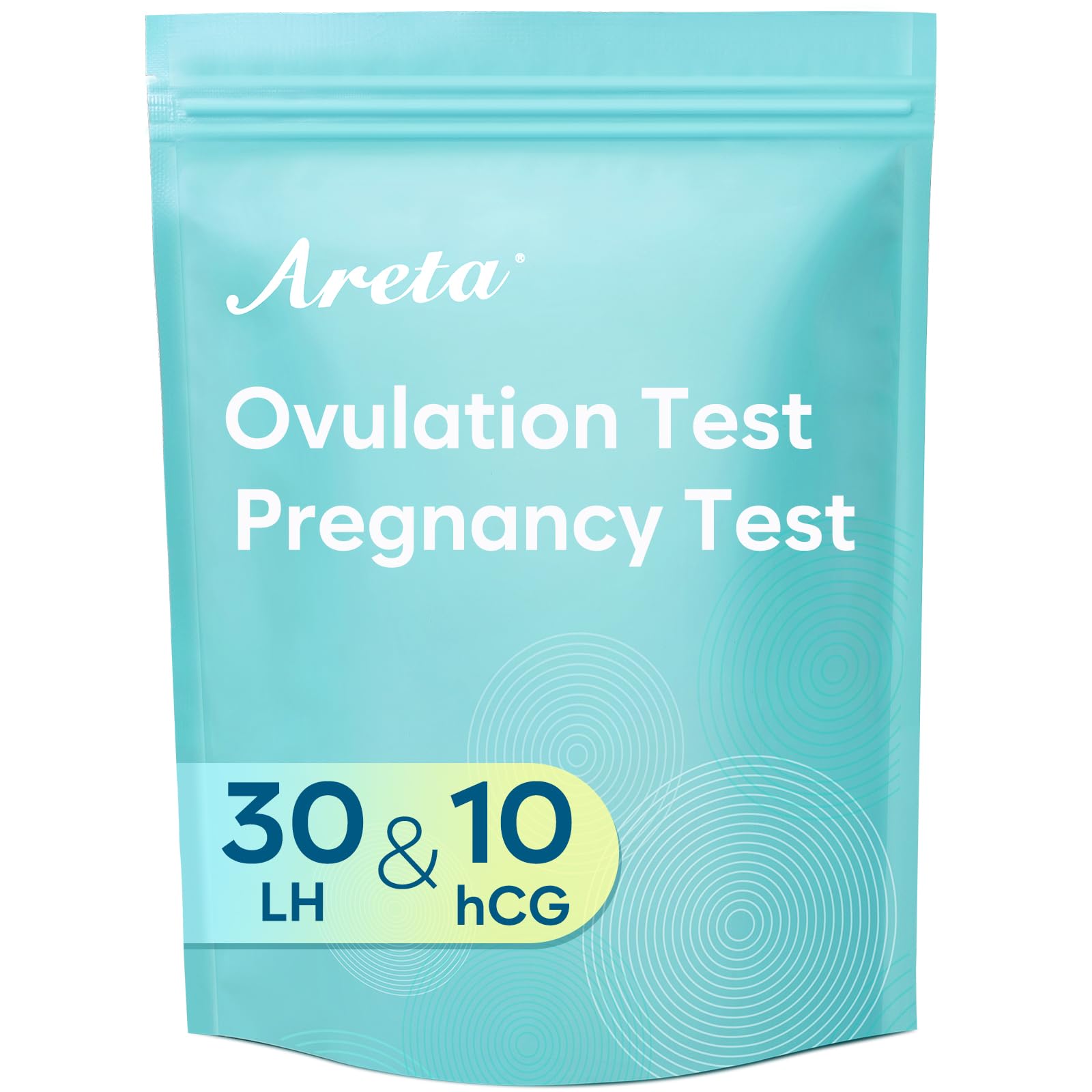 AretaOvulation & Pregnancy Test Strips: 30 Ovulation Strips & 10 Pregnancy Tests Combo Kit | Accurate at-Home Fertility Tracker | Highly Sensitive Early Pregnancy Detection | 30 LH + 10 HCG