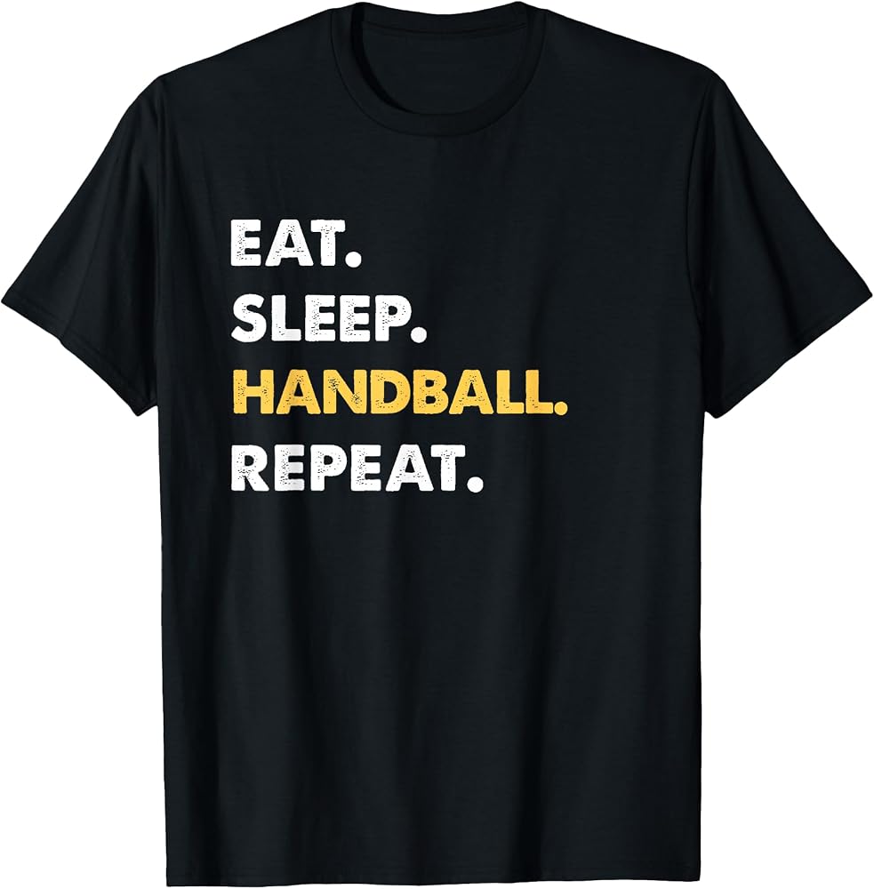 Camiseta divertida de balonmano Eat Sleep Handball Repeat