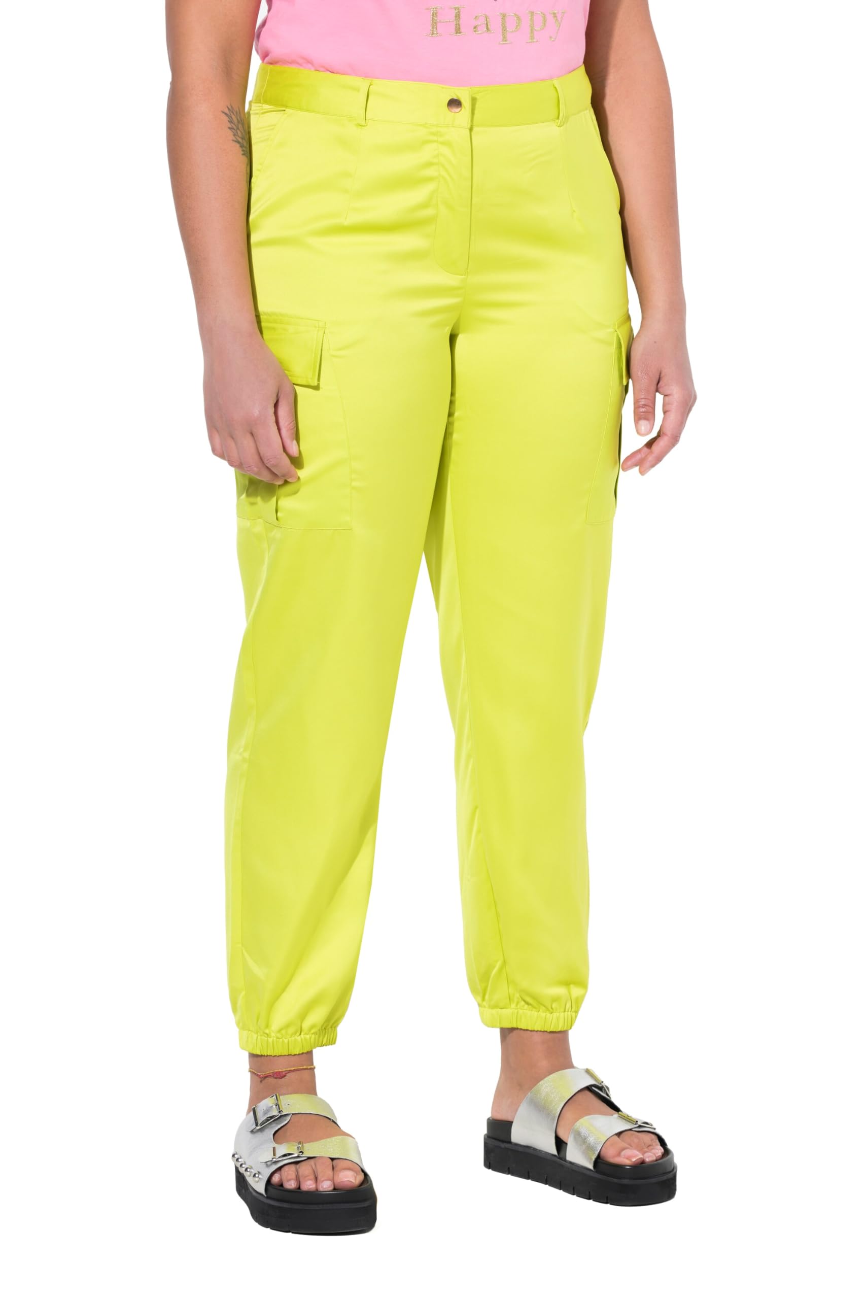 Angel of Style Damen große Größen Übergrößen Plus Size Cargohose, Satin, 6 Taschen 839986