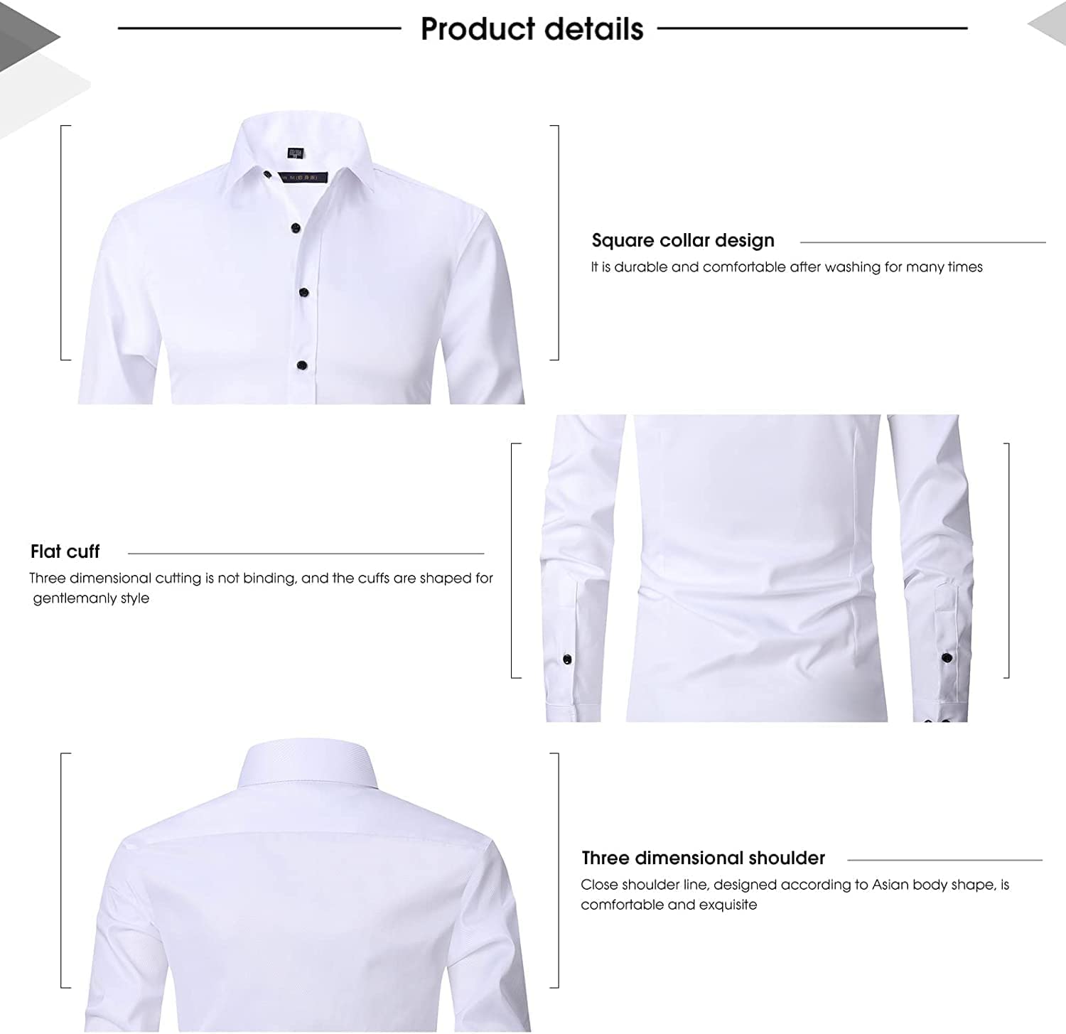 Sopaeduon Camisa elástica Antiarrugas, Camisa elástica de Manga Larga para Hombre con Botones, Ajuste Delgado, Camisa Informal Formal de Negocios