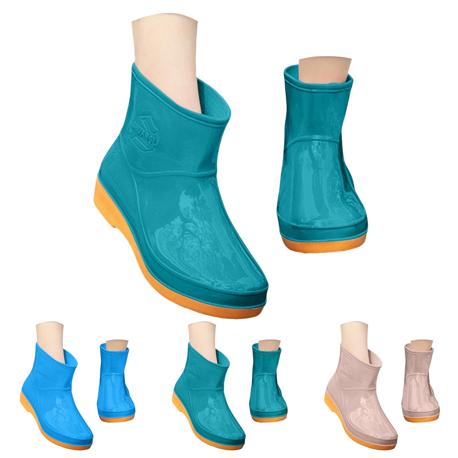 Botas de goma cortas para mujer, botas de lluvia antideslizantes, botas de jardín, impermeables, botines de goma, botas de goma, botas de lluvia, botas de lluvia para exteriores, botas de lluvia