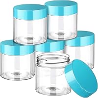 Vista 18 de SATINIOR - Paquete de 6 recipientes de plástico redondos transparentes a prueba de fugas, con tapa para almacenamiento en viajes, sombra de ojos