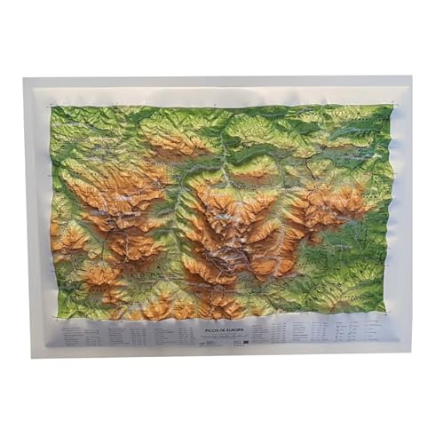 Mapa en relieve de los Picos de Europa, 65 x 45 cm