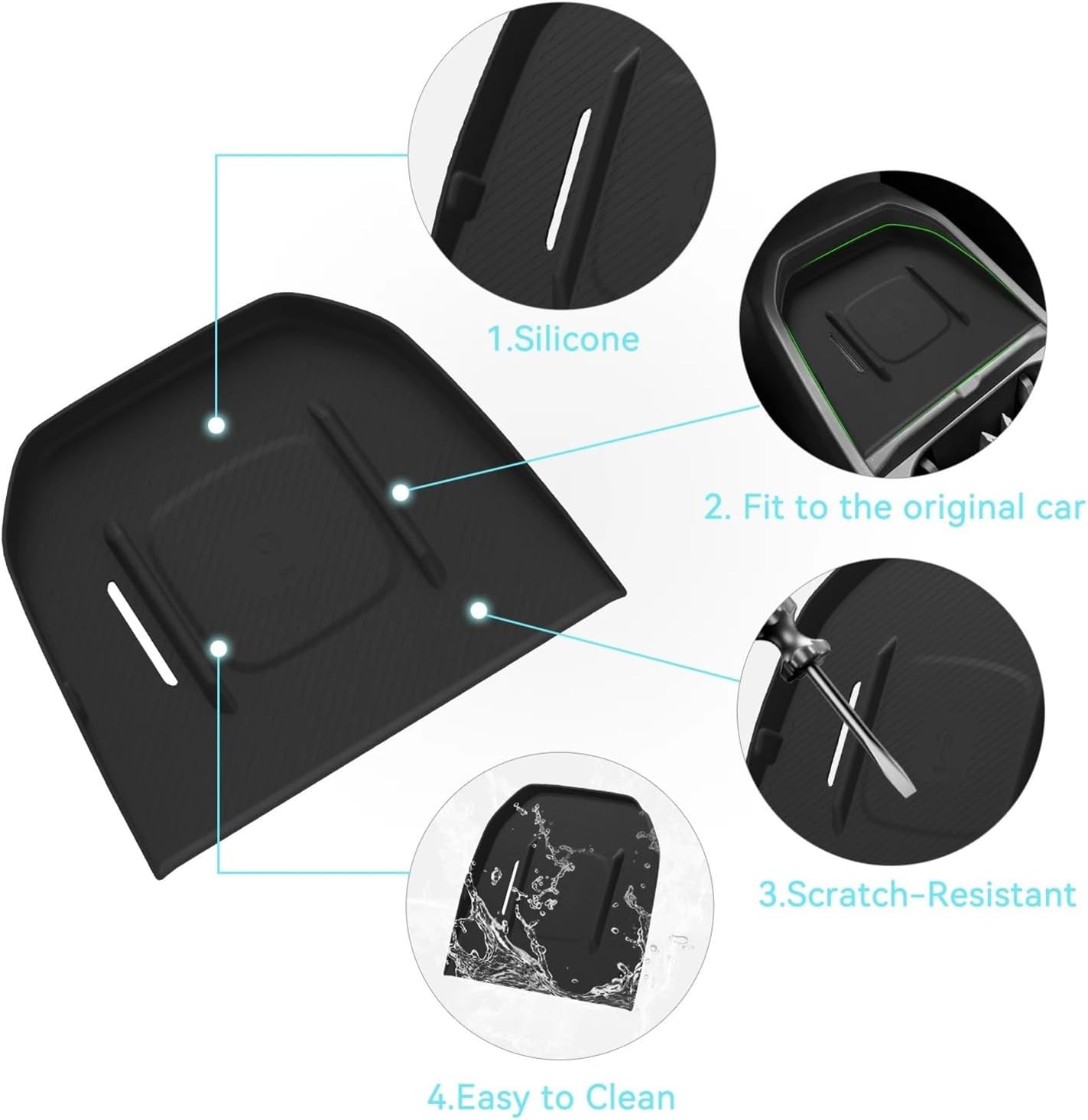 for Kia EV3 2024-2026 Car Wireless Charging Pad Anti-Slip Protective Phone Storage Box Mat Interior Accessories