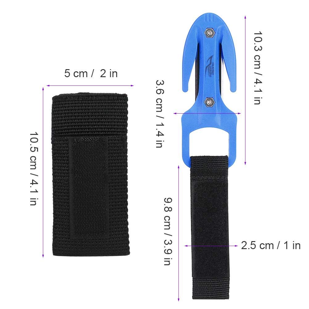 Tbest Sicherheit und Rettung Scuba Diver Twin Line Cutter mit Hartplastikscheide ABS Tauchen Schneidmesser Tauchen Hand Line Cutter Tauchen Secant Schneidmesser Unterwasser