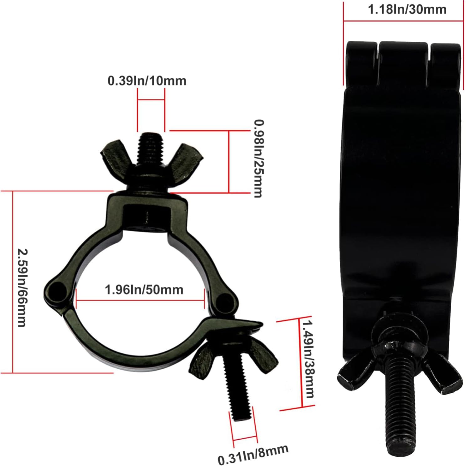 Truss Clamp Crochet De Fixation,10pcs Aluminium Alloy Hook Truss,Convient Aux Lampes De 48-52mm,Capacité De Charge De 100 Kg,Pour Projecteurs,l'Éclairage De Scène,Accessoires d'Éclairage De Fête