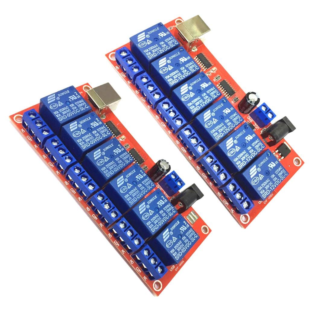 CALANDIS 6 Channel USB Relay Module Board Optocoupler Computer Control for Arduino 12V-image-26