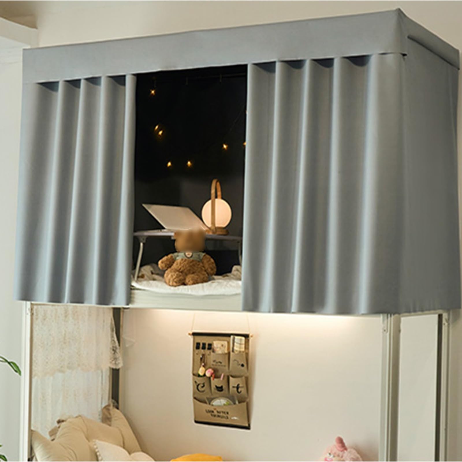LVYUDS Blackout Bunk Bed Tent 3-Layer Fabric Bunk Bed Curtains Universal for Offices Dust-Proof Loft Bed Curtains Soundproof for Naps(Curtain*3,1.2M_GRAY A)