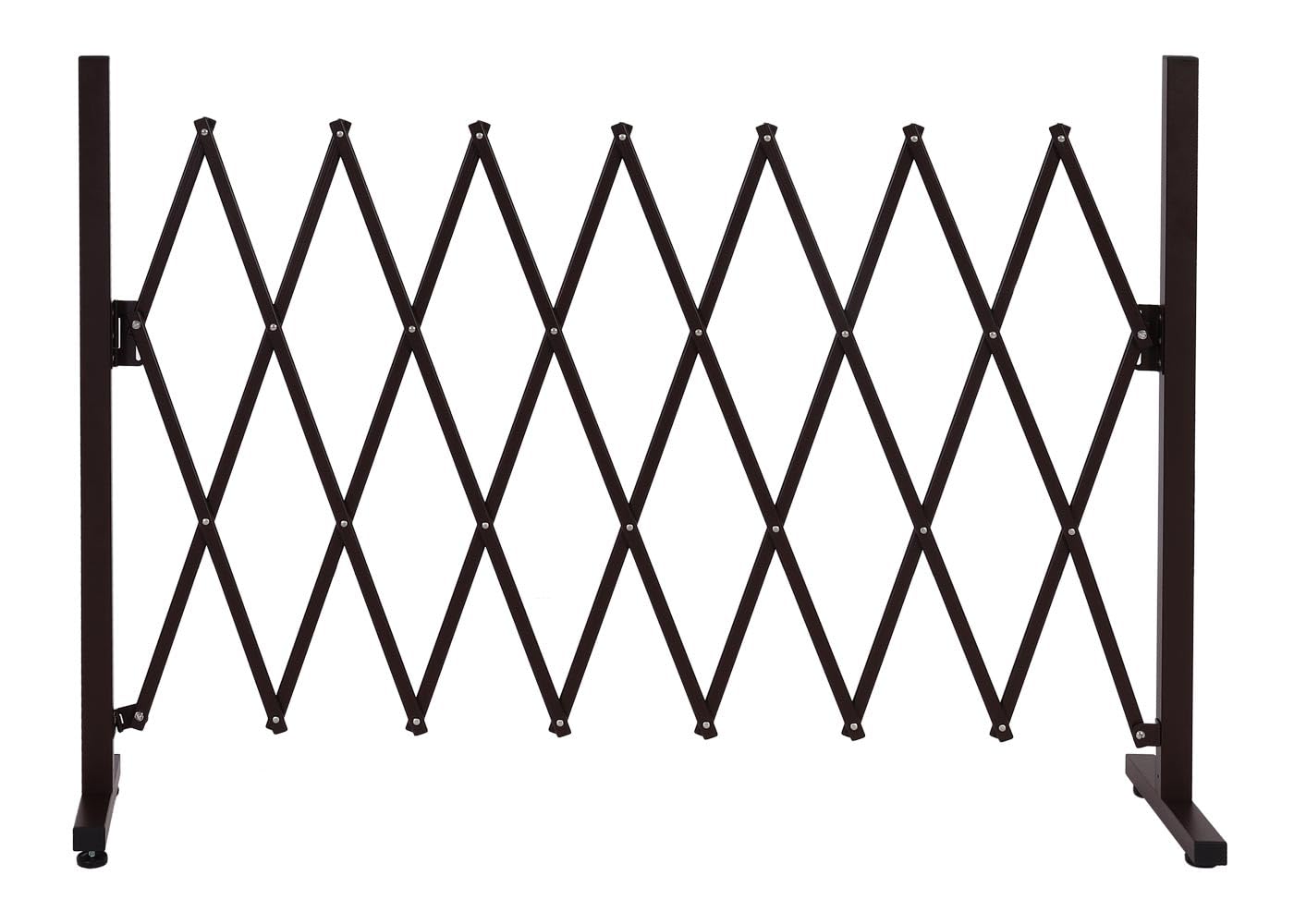 Alu Absperrgitter HWC-K56, Scherengitter Schutzgitter Zaun, ausziehbar schwenkbar Stahl 103x31-200x31cm, braun
