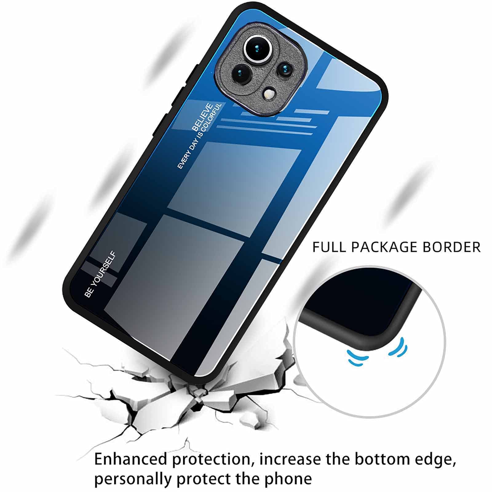 GOKEN Vetro Sfumato Cover per Xiaomi Mi 13 PRO, Cover con Schienale in Vetro temperato + Cornice Paraurti in Silicone Morbido, AntiGraffio Custodia Protettiva Case (5