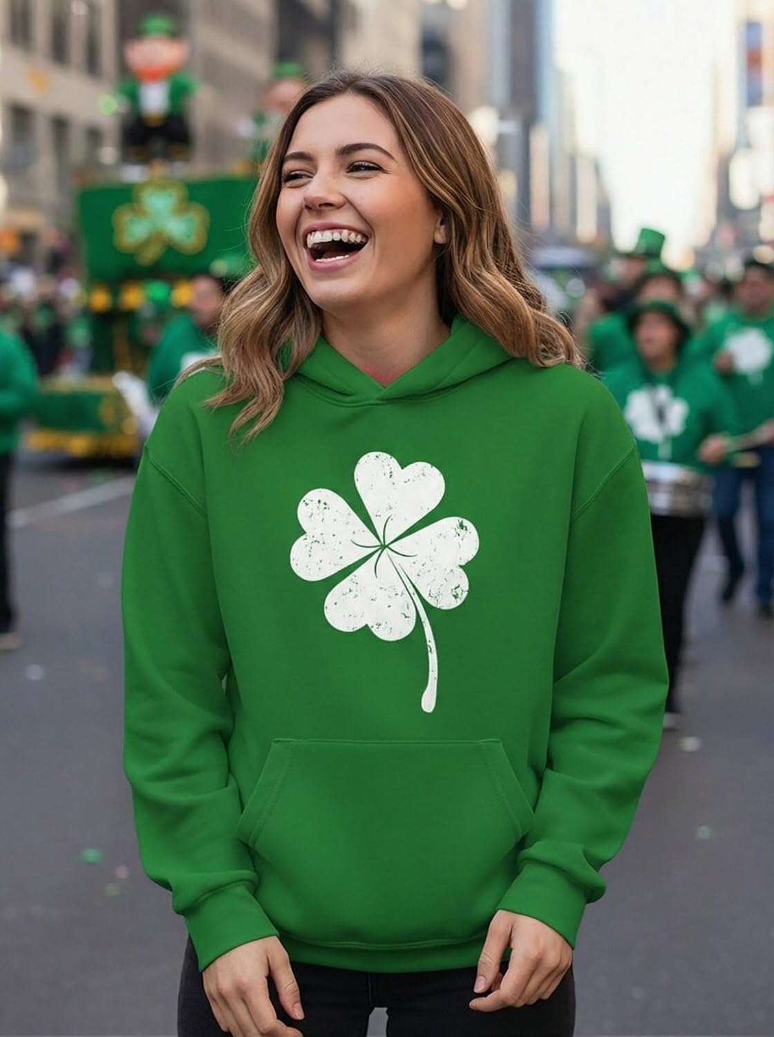 Tstars Funny St Patrick's Day Hoodie for Women & Teen Girls - Irish Shamrock Clover Pullover Sweatshirt - Image 2