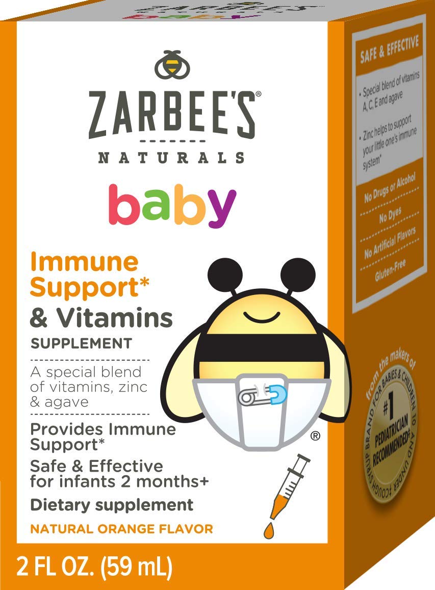 Zarbee's Naturals Baby Immune Support* & Vitamins, Natural Orange