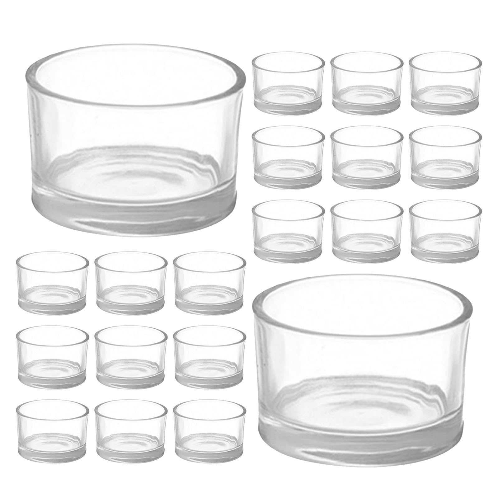 24 Piezas Portavelas de Vidrio Transparente Vintage