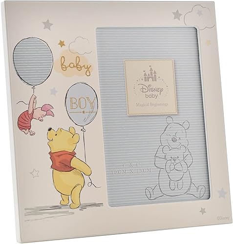 Happy Homewares Magical Beginnings Winnie The Pooh and Piglet - Marco de fotos de 4 x 6 pulgadas, perfecto para niños, baby shower, con licencia