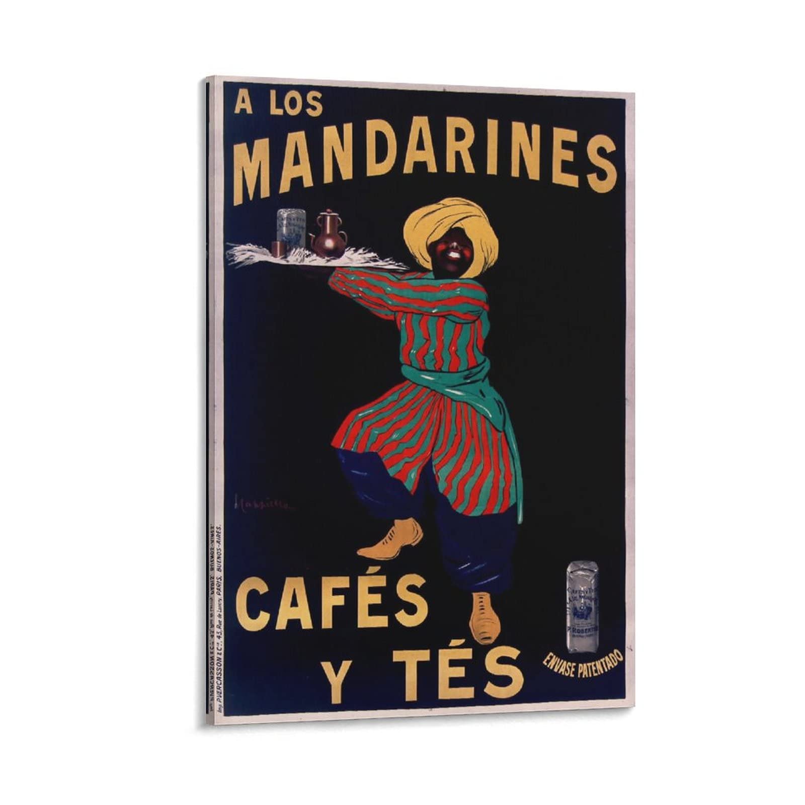 A Los Mandarines Cafés Y Tés Envase Patentado (1908) by Leonetto Cappiello Canvas Art Poster and Wall Art Picture Print Modern Family Bedroom Decor Posters 12x18inch(30x45cm)