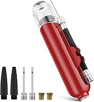 Vista 1 de Bomba de bola, bomba de aire inflable de doble acción con 3 agujas y 2 boquillas para pelota de fútbol, baloncesto, voleibol, globos, bicicletas