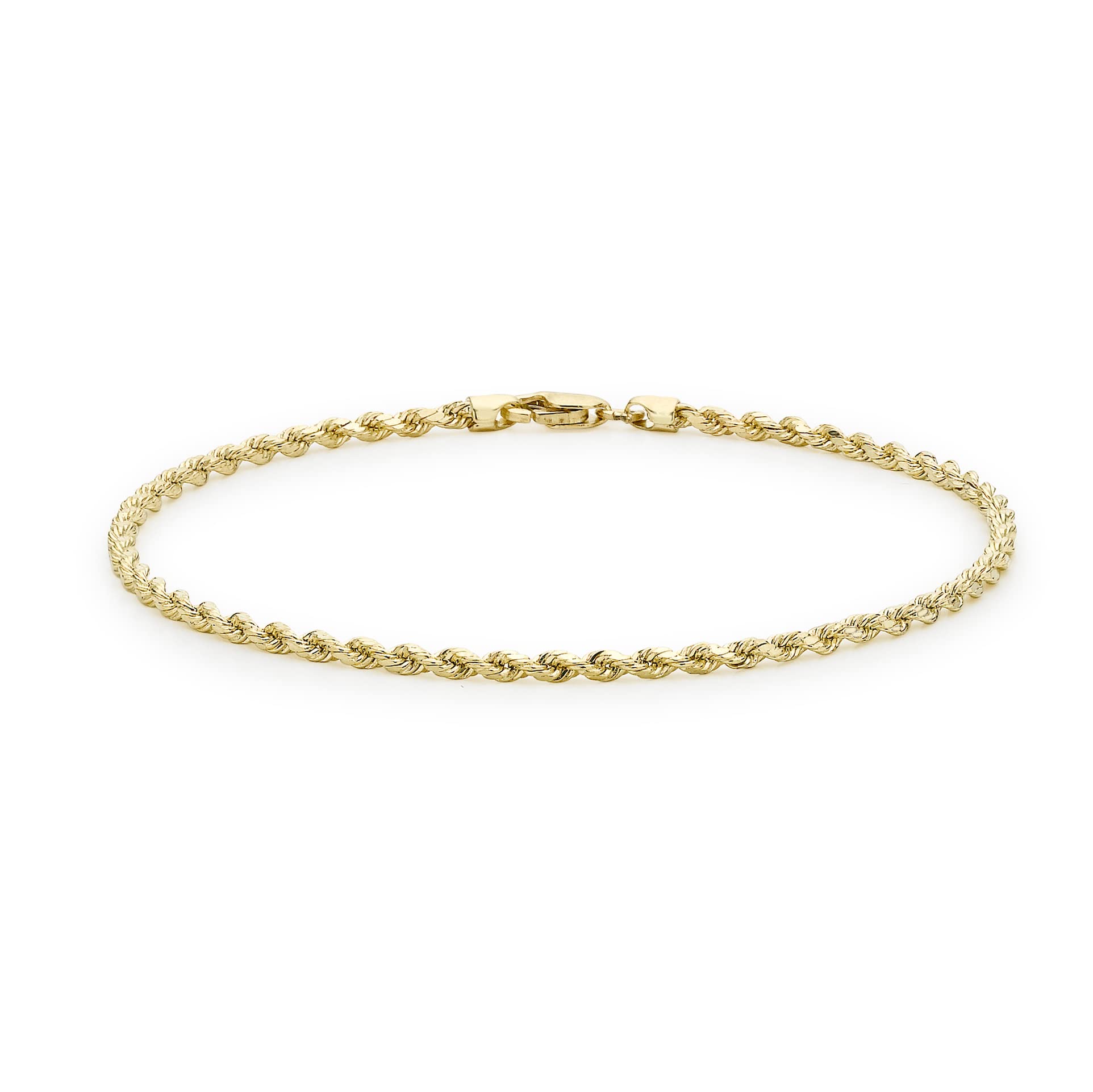 Unisex Hollow Diamantschliff Rope Fußkette 9k(375) 2mm