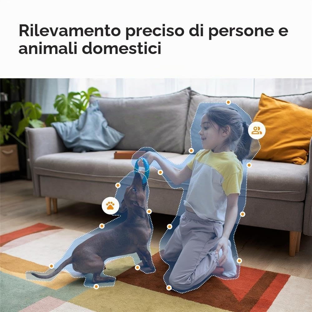 Imou Ranger Dual Pro 3MP+3MP - Telecamera interna Wi-Fi con 2 obiettivi, PTZ a 360°, Dual Band WiFi 6, visione notturna a colori, rilevamento di persone e animali domestici, tracciamento automatico