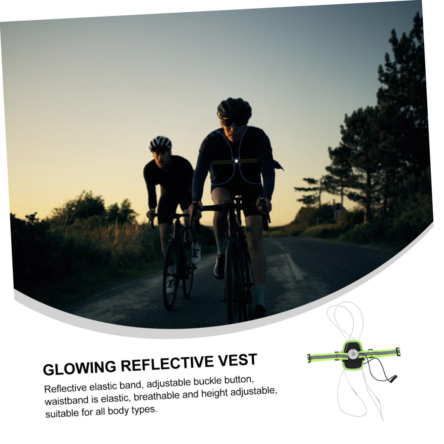 Reflektierender Laufweste Gürtel mit LED Licht, 1200mah, Polyester Abs