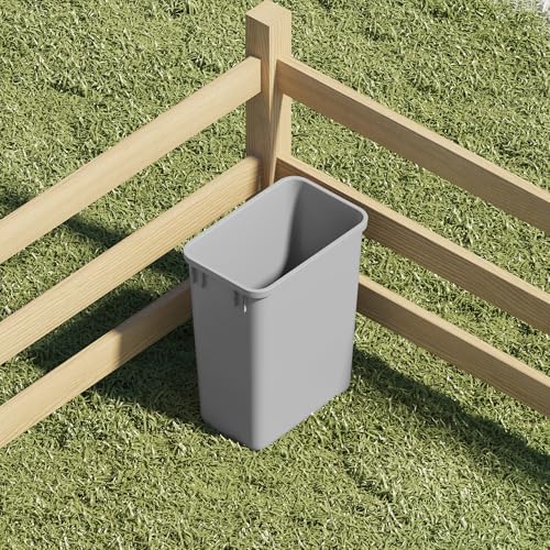 Image of Dowell 2 Pack Wastebasket Trash Can Container, Plastic Garbage Bin, Stackable, for Kitchen, Office, Home & Commercial Use, Fits Under Sink /Desk - Grey (2, 35 QT)