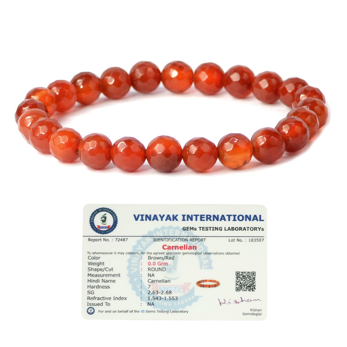 Reiki Crystal Products Natural Certified Carnelian Bracelet Faceted Beads 8 mm Crystal Stone Bracelet for Reiki Healing and Crystal Healing Stones (Color : Orange/Red) (B09BVDZ15V) Amazon Price History, Amazon Price Tracker