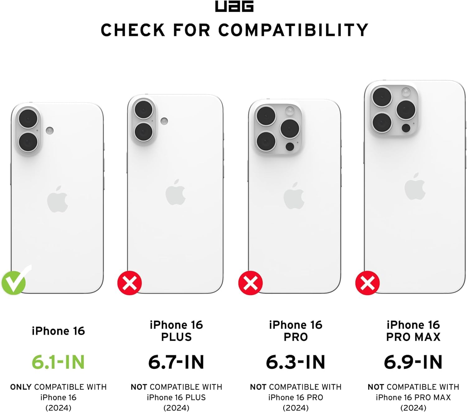 URBAN ARMOR GEAR Monarch Custodia iPhone 16 | Perfetta aderenza | Resistenza alle cadute di 7,6 m | Compatibile con la ricarica wireless | Tutte le porte accessibili