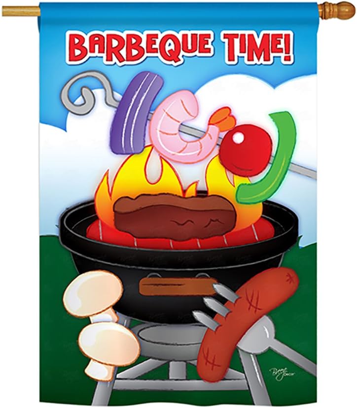Barbeque Time Indoor/Outdoor Sublimation Flag 28" X 40" 06053