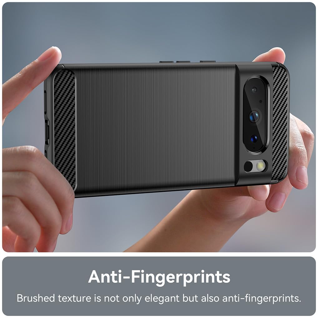 SEAHAI Custodia Per Google Pixel 7 Pro Con Anello Supporto 360° - Ultra Sottile In Silicone TPU, Design Phnom Penh Glitter Nero