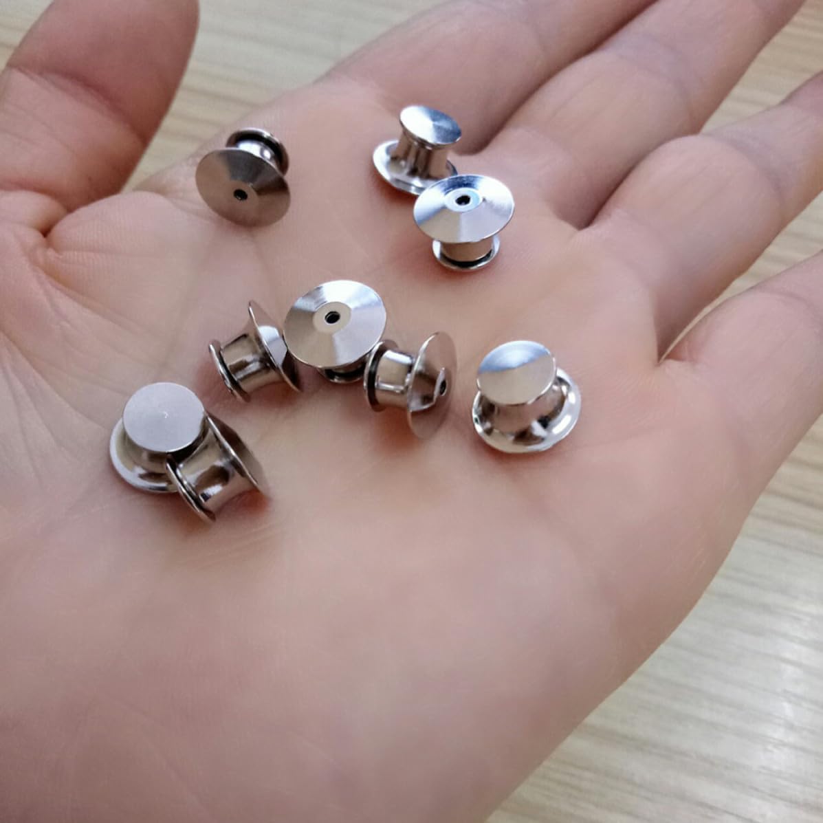 Metal Flat Locking Pin Backs Silver 30pcs for Pins and Badges