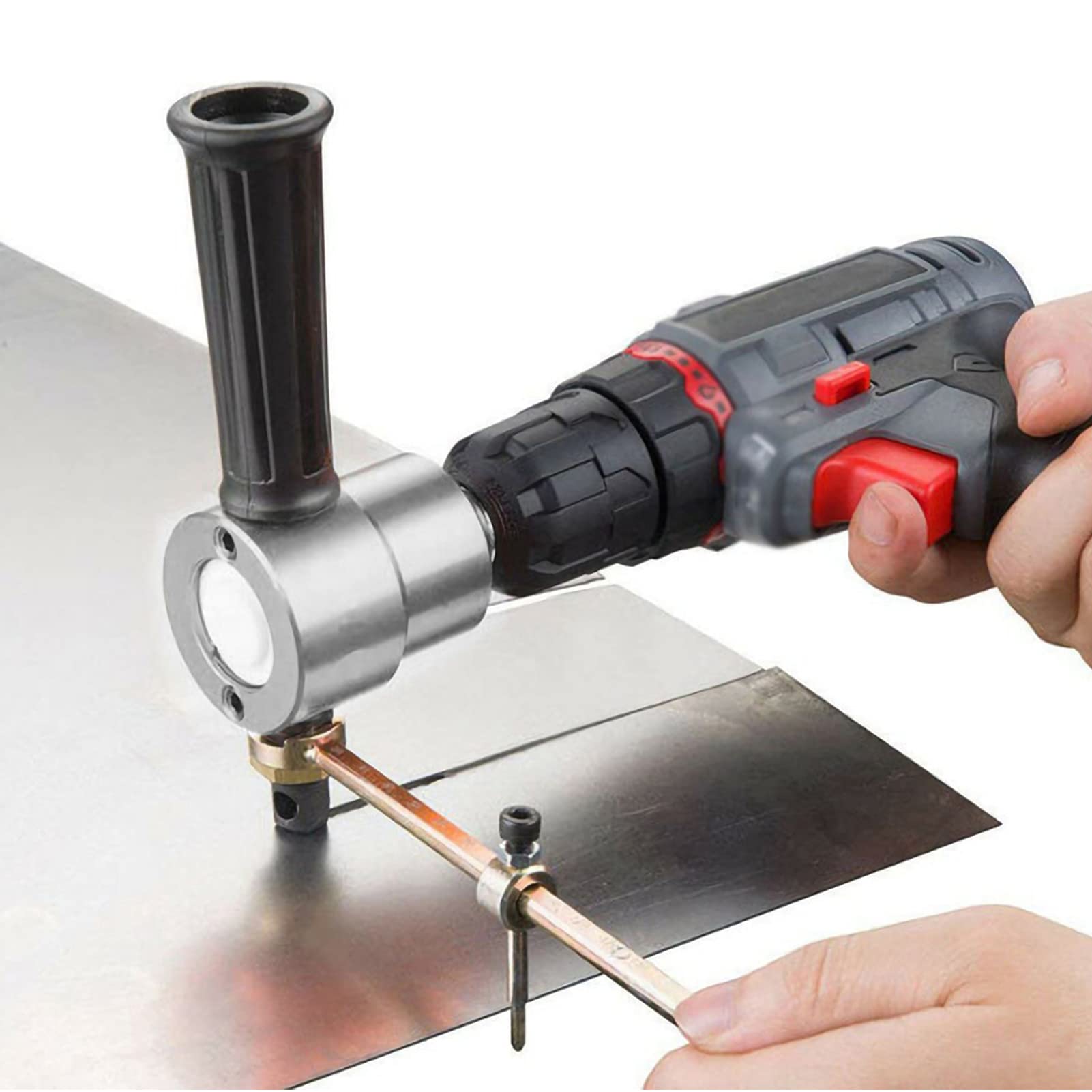 Karlak Grignoteuse pour tôle, grignoteuse à double tête, accessoire pour coupe courbe droite et cercle