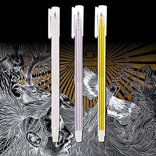 Hujugako Fine Point Metallic Gel Pen, 3 Colors Gel Pen Set With Gold, Silver,White Gel Ink Pens For Artists With 0.8Mm Nibs, For Black Paper Drawing,Writing, Sketching, Illustration, Pack Of 12… #TOP3