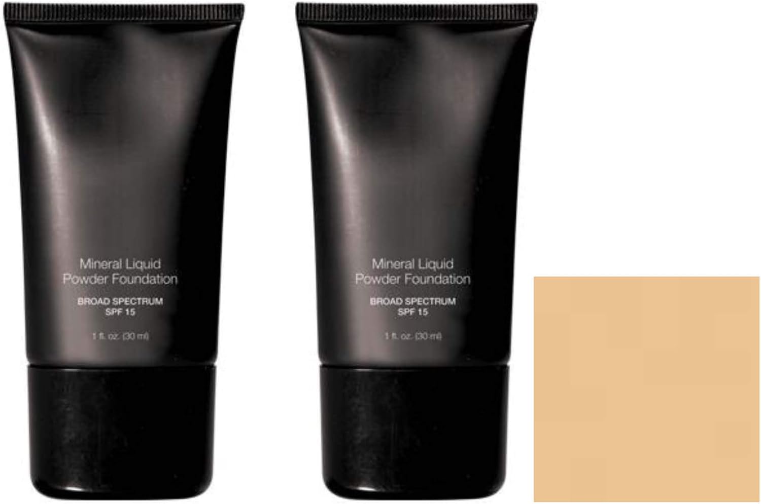 Beauty Deals Mineral Liquid Powder Foundation Broad Spectrum SPF 15 Pack of 2 (Vanilla Cream)