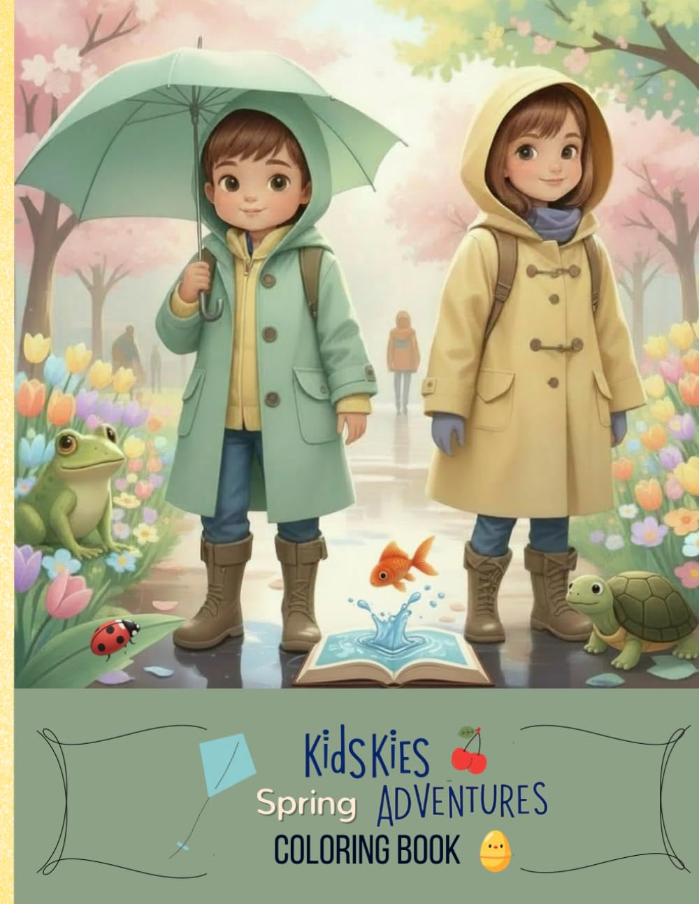 KidSkies Spring Adventures:: From Puddles to Sunshine—Playful Spring Days in a Whimsical Coloring Book for Kids