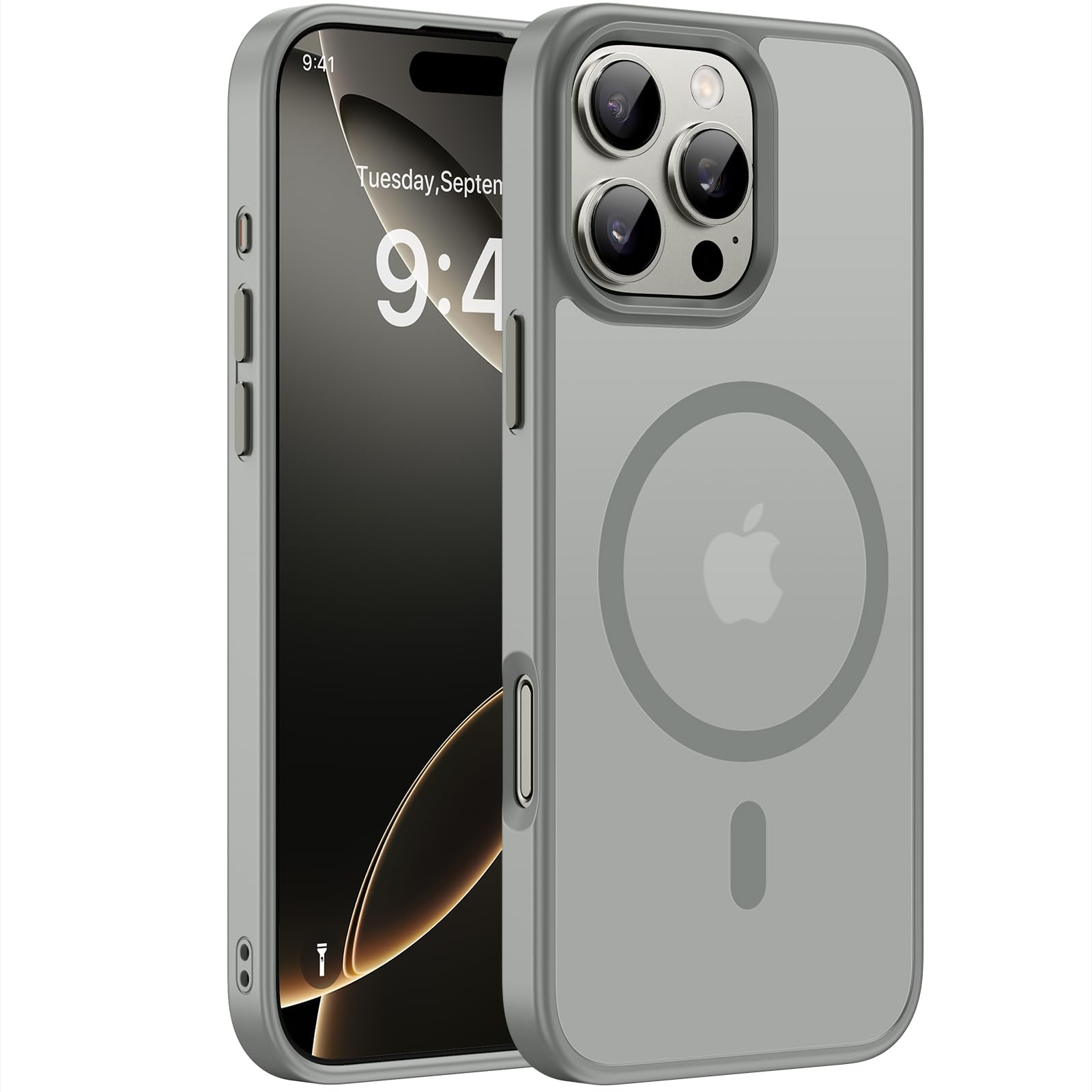 Miracase Magnetic for iPhone 16 Pro Max Case, 6.9 inch, Slim, Gray