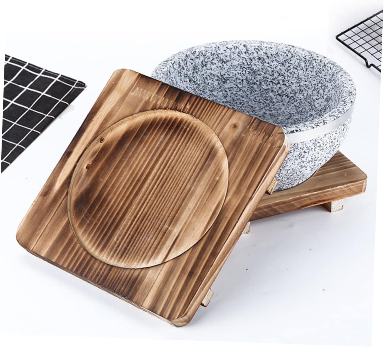 Simple Wooden - Placemat for Dining Table -Skid Restaurant Dish Mat for Home Tableware Decoration and Everyday Use Inner