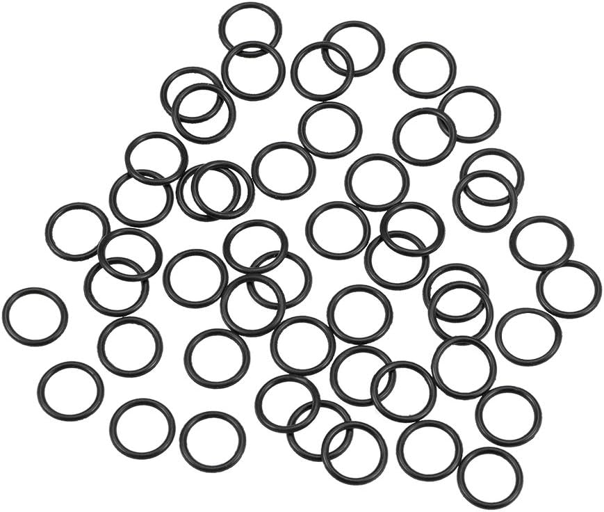 uxcell Nitrile Rubber O-Rings 8.5mm OD 6.5mm ID 1mm Width, Metric Nitrile Rubber Sealing Gasket for Automotive Machine Plumbing, Pack of 50