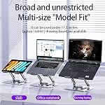 Adjustable Laptop Stand, 360 Degree Rotation, Lift, Folding Heat Dissipation Full Body Carbon Drill Material Metal Tablet Portable Stand Compatible with 21-inch Laptop, ipad Tablet - Silver