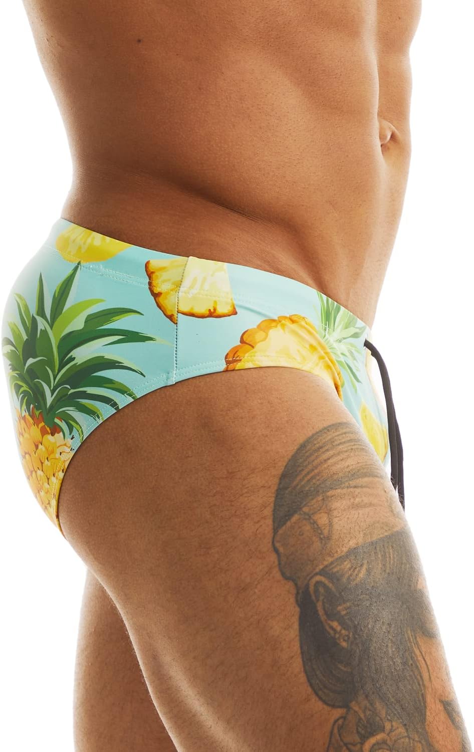 MIZOK Men's Sexy Bikini Swim Briefs Quick Dry Printed Swimsuit Beach Swimwear with Drawstring - Image 4