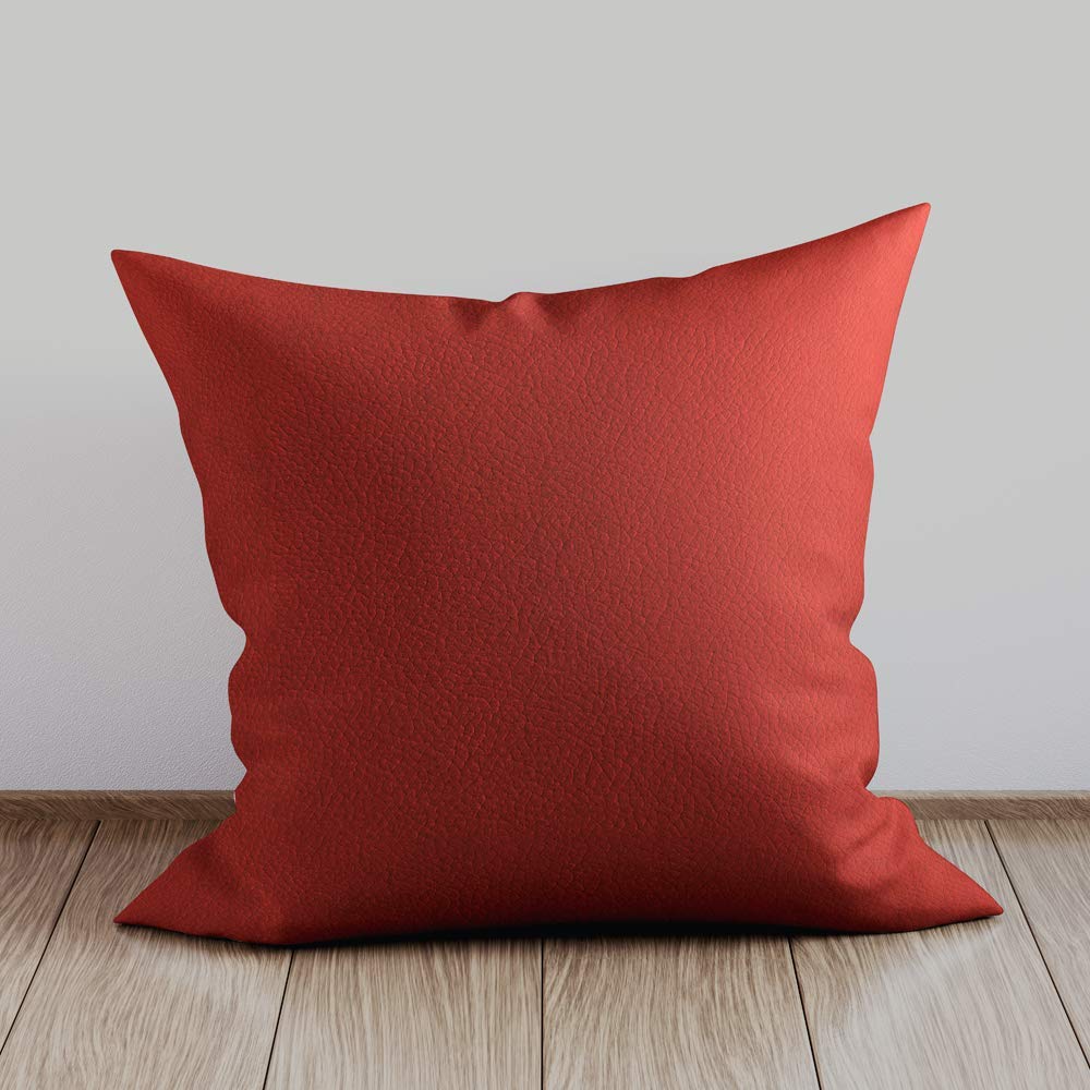 Deshome GUS - Tessuto al Metro Idrorepellente effetto Pelle per divani, cuscini, complementi d'arredo (Rosso corallo, 10 metri)