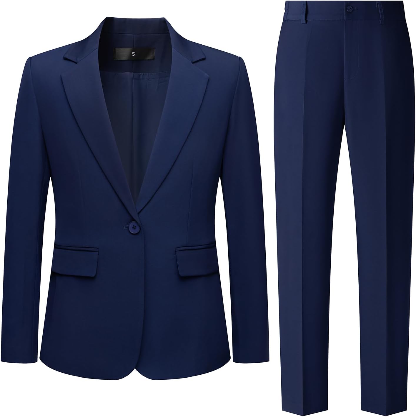Women's 2 Piece Pant Suit Dressy Business Casual Outfits Notched Collar Blazer Professional Pantsuits Set for Work Office