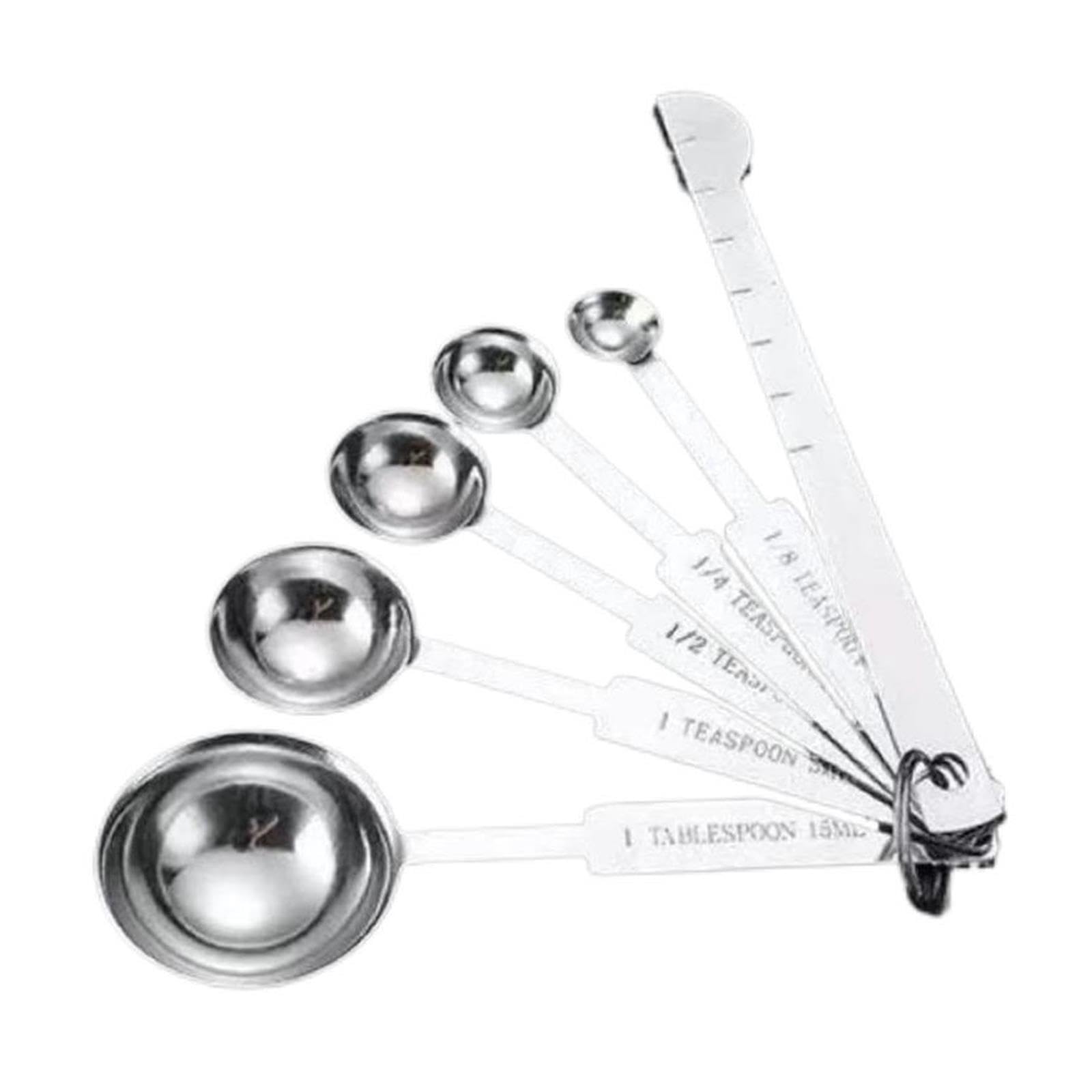 Set de 6 cucharas medidoras, herramientas de cocina de acero inoxidable