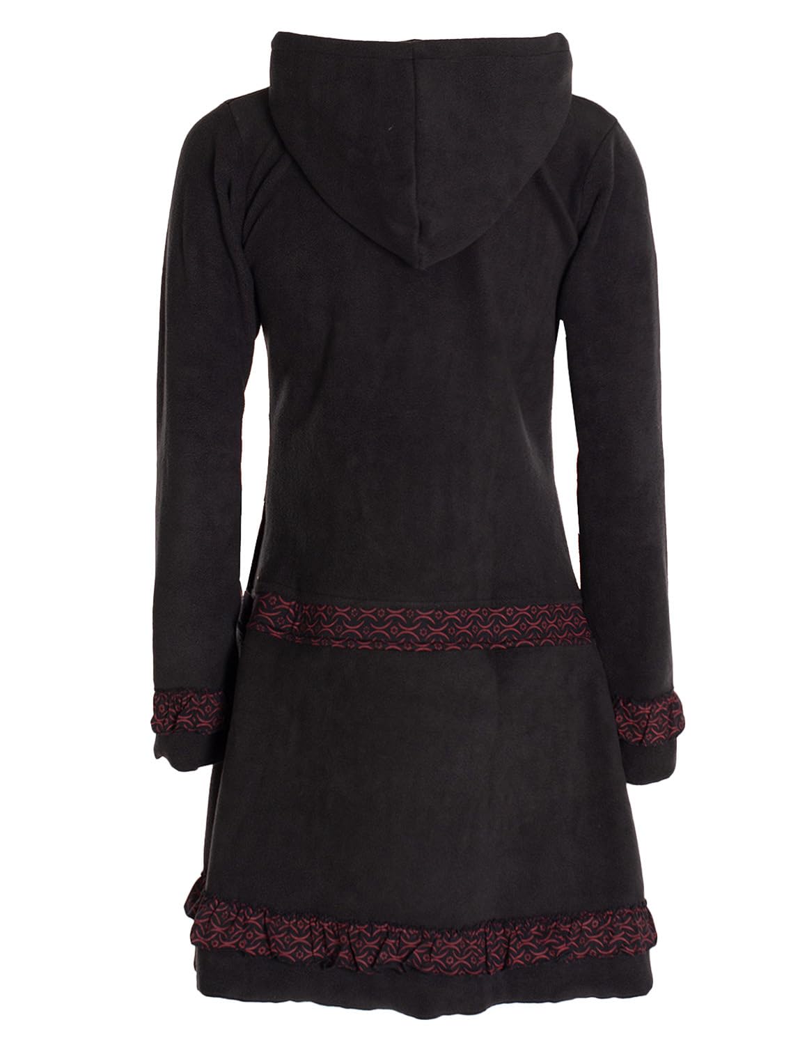 Vishes - Alternative Bekleidung - Damen lange Fleecejacke Fleecemantel Übergangsjacke ECO-Fleece